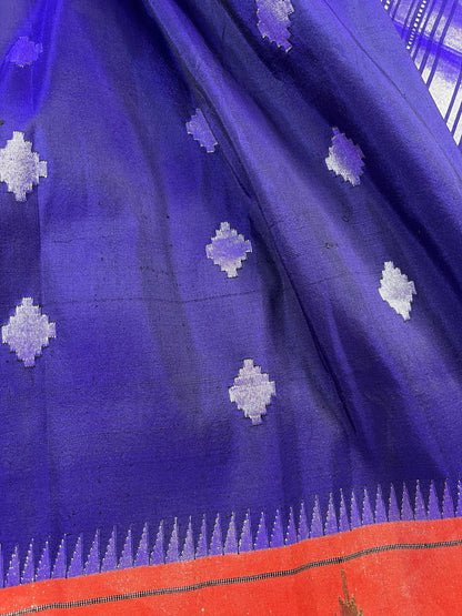PURPLE SILK PURE HANDLOOM PAITHANI DUPATTA