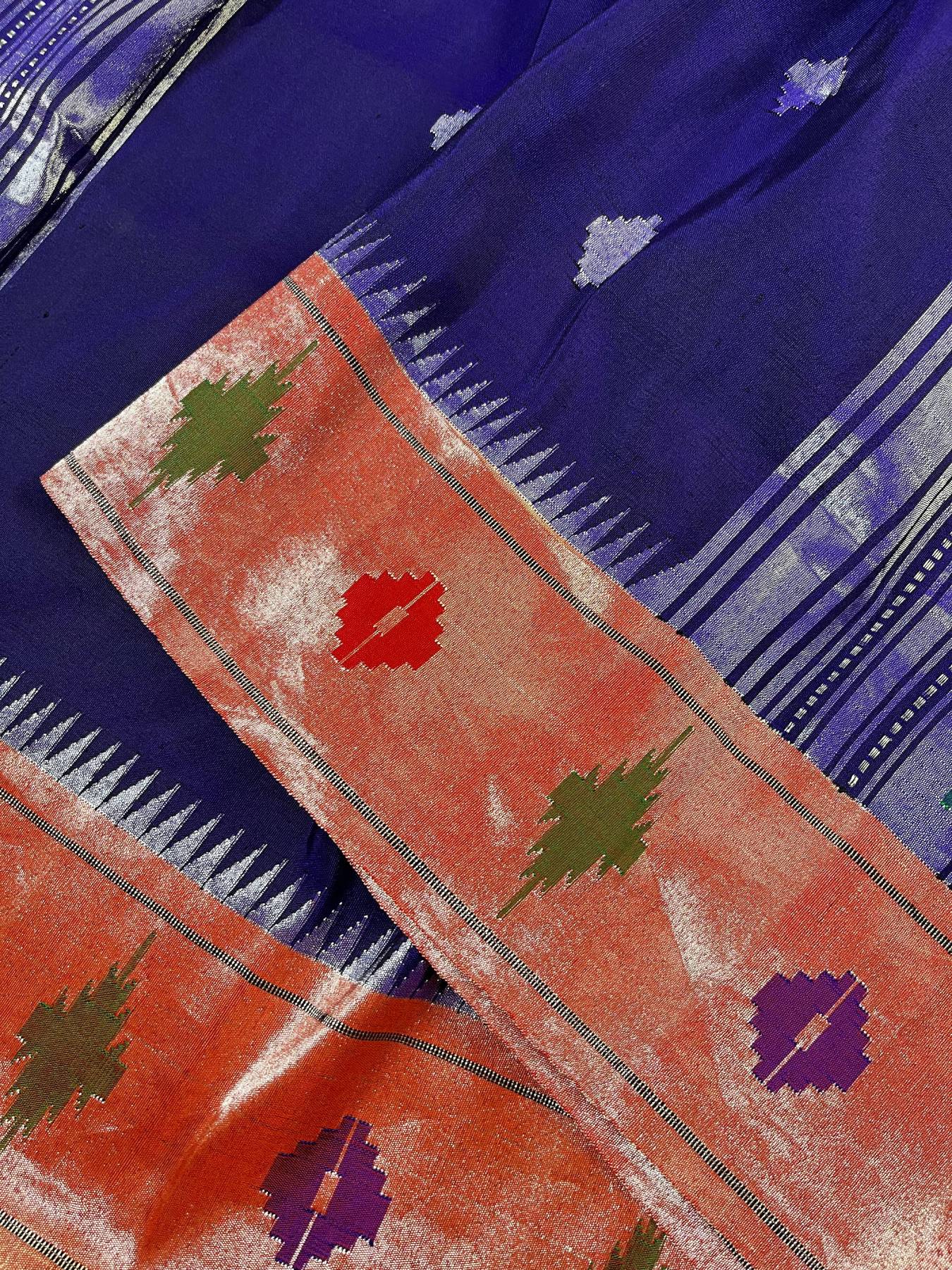 PURPLE SILK PURE HANDLOOM PAITHANI DUPATTA