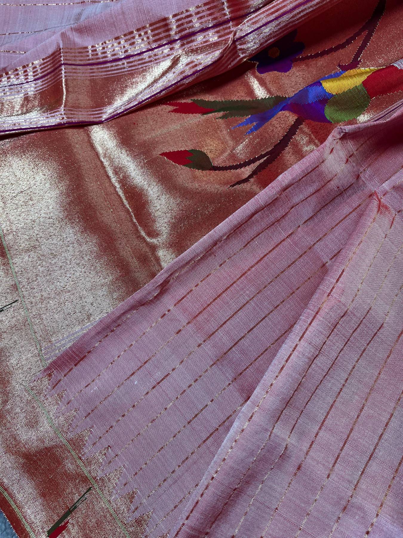 PINK SILK PURE HANDLOOM PAITHANI DUPATTA