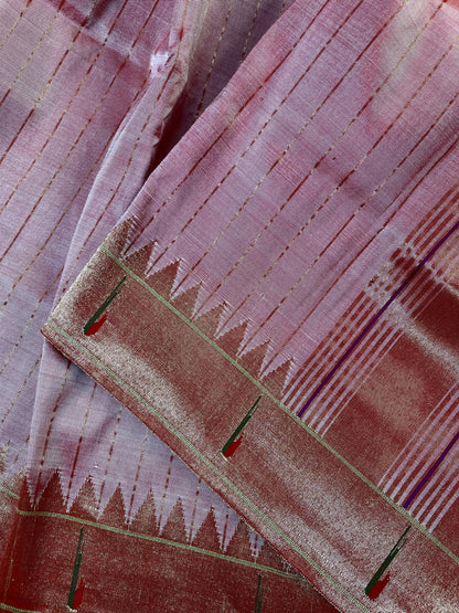 PINK SILK PURE HANDLOOM PAITHANI DUPATTA