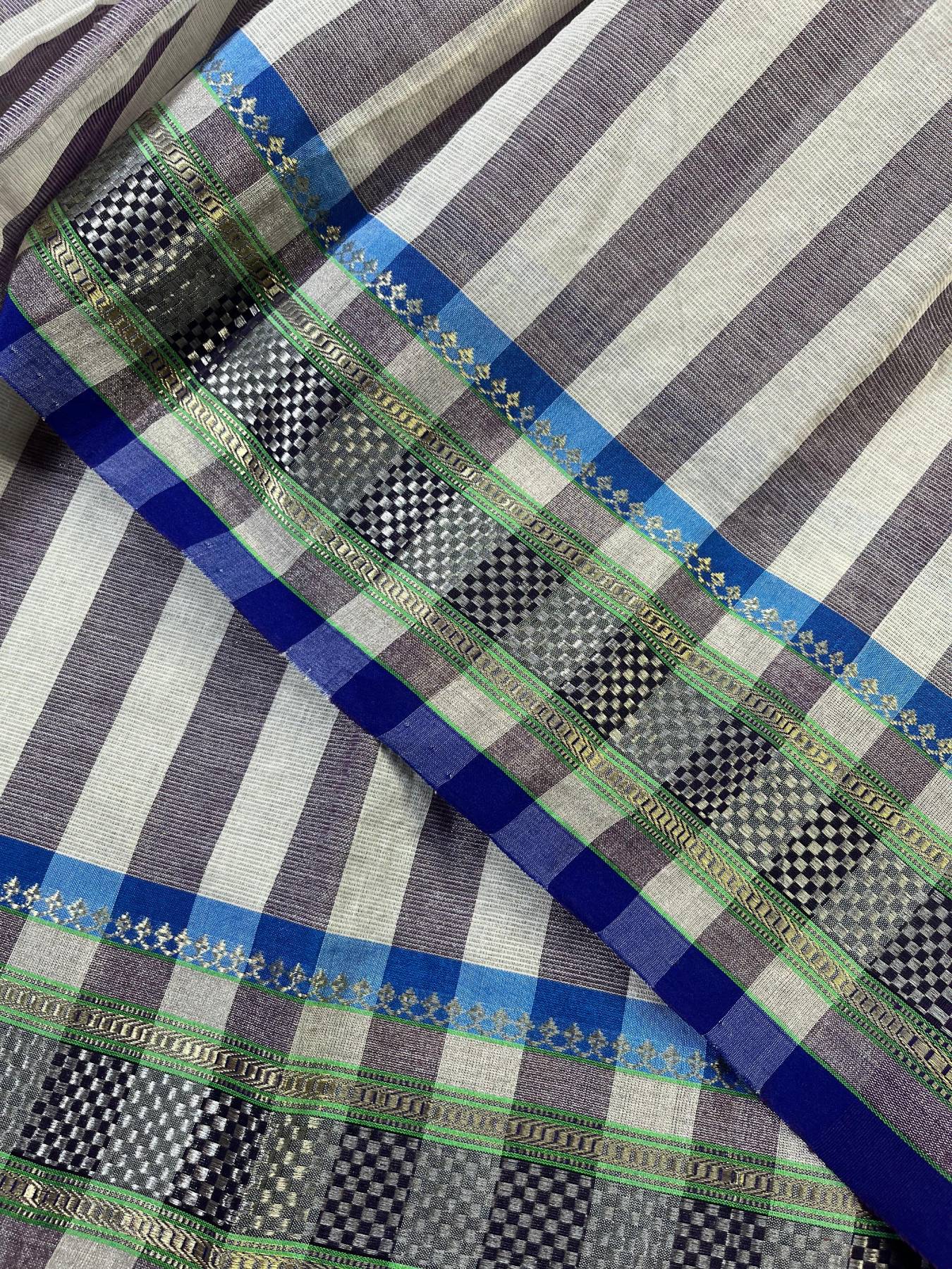 PURPLE COTTON TISSUE PURE HANDLOOM PAITHANI DUPATTA