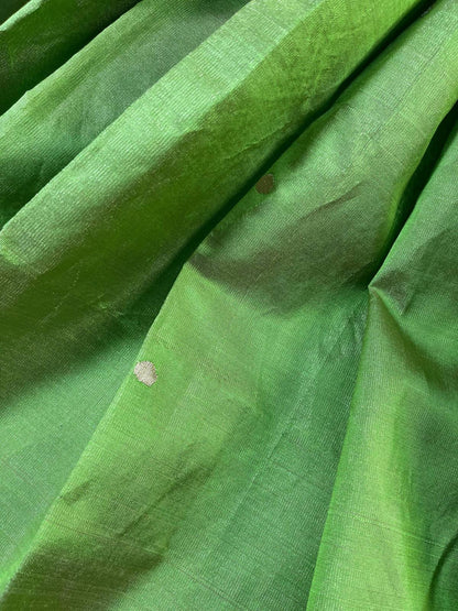 PARROT GREEN TISSUE PURE HANDLOOM PAITHANI DUPATTA