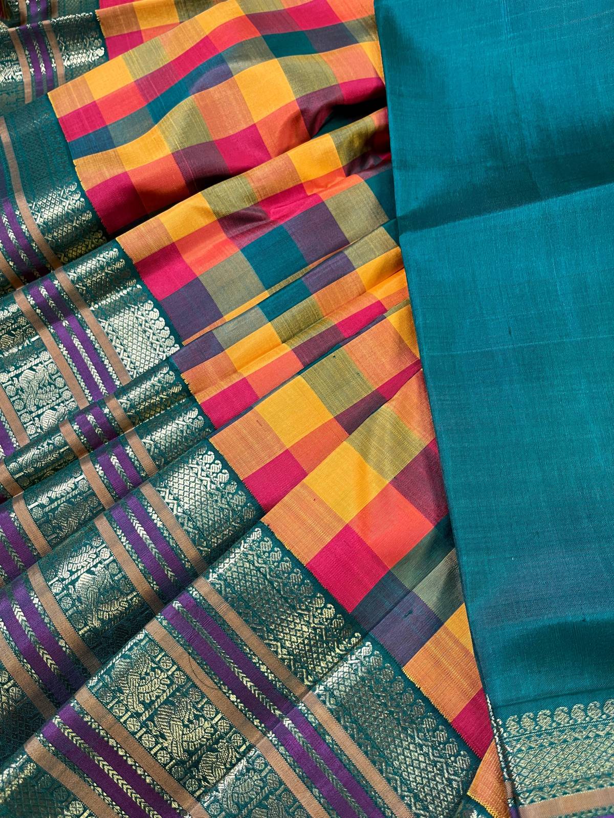 COLOURFULL SILK PURE HANDLOOM KANJIVARAM SAREE