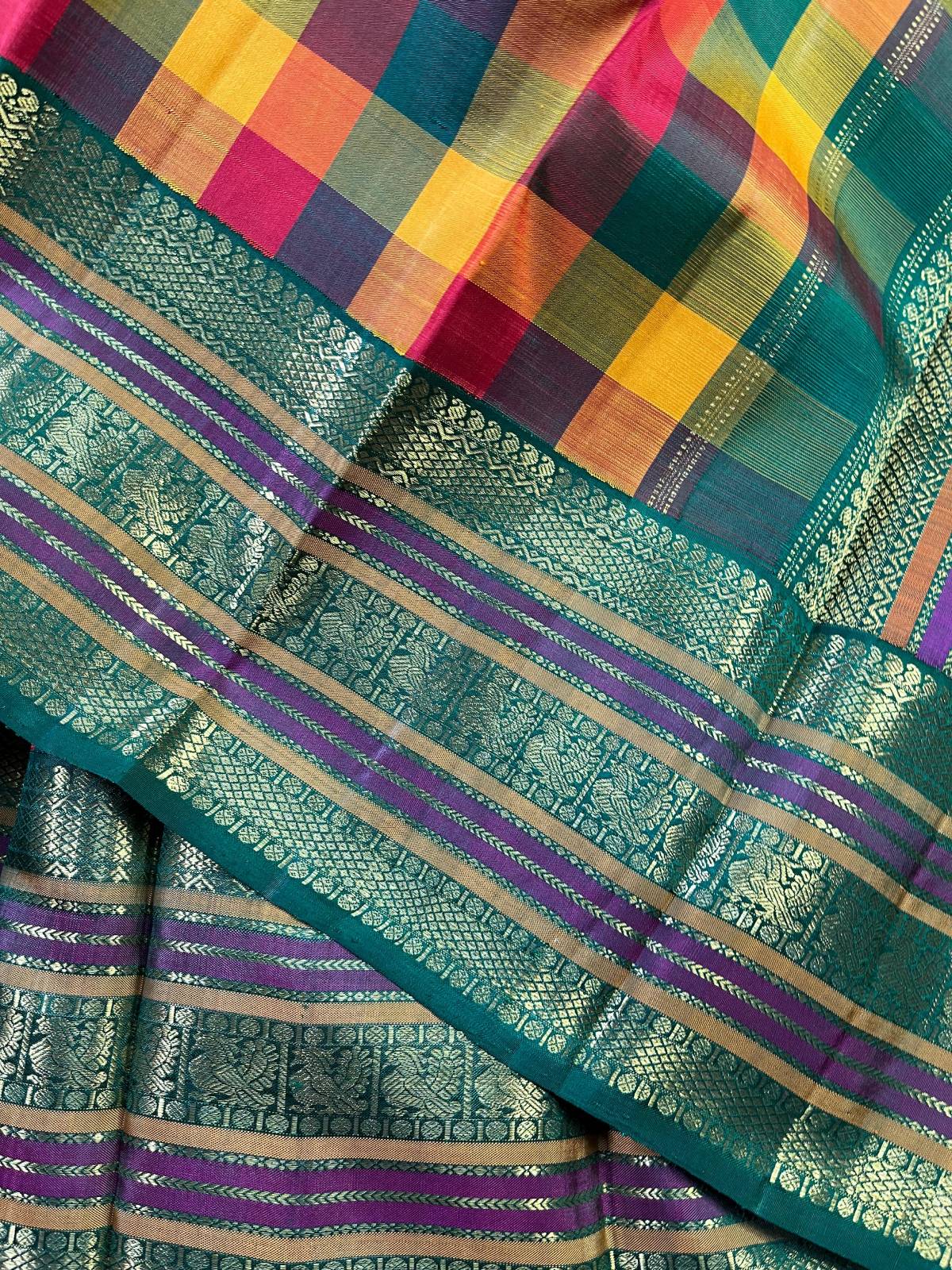 COLOURFULL SILK PURE HANDLOOM KANJIVARAM SAREE