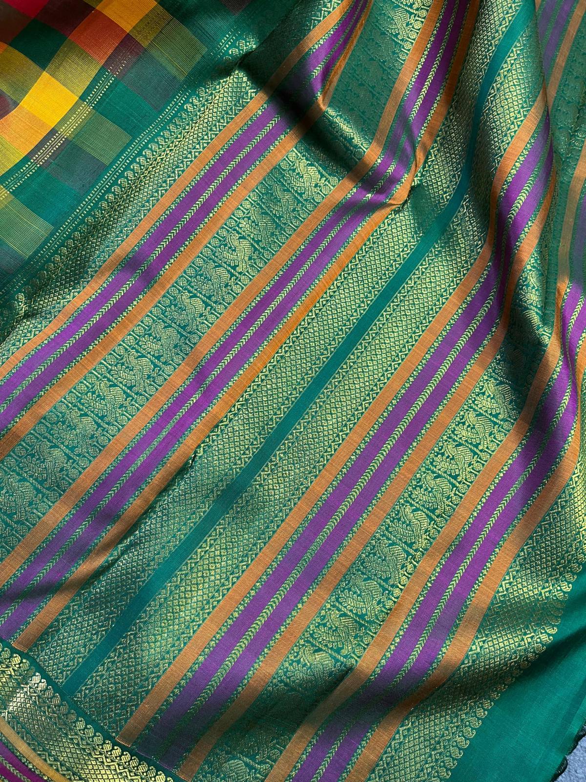 COLOURFULL SILK PURE HANDLOOM KANJIVARAM SAREE