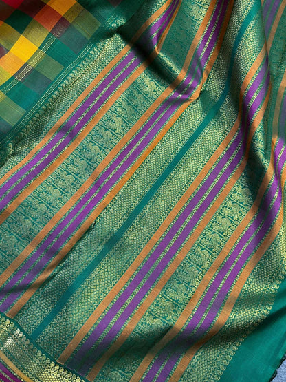 COLOURFULL SILK PURE HANDLOOM KANJIVARAM SAREE