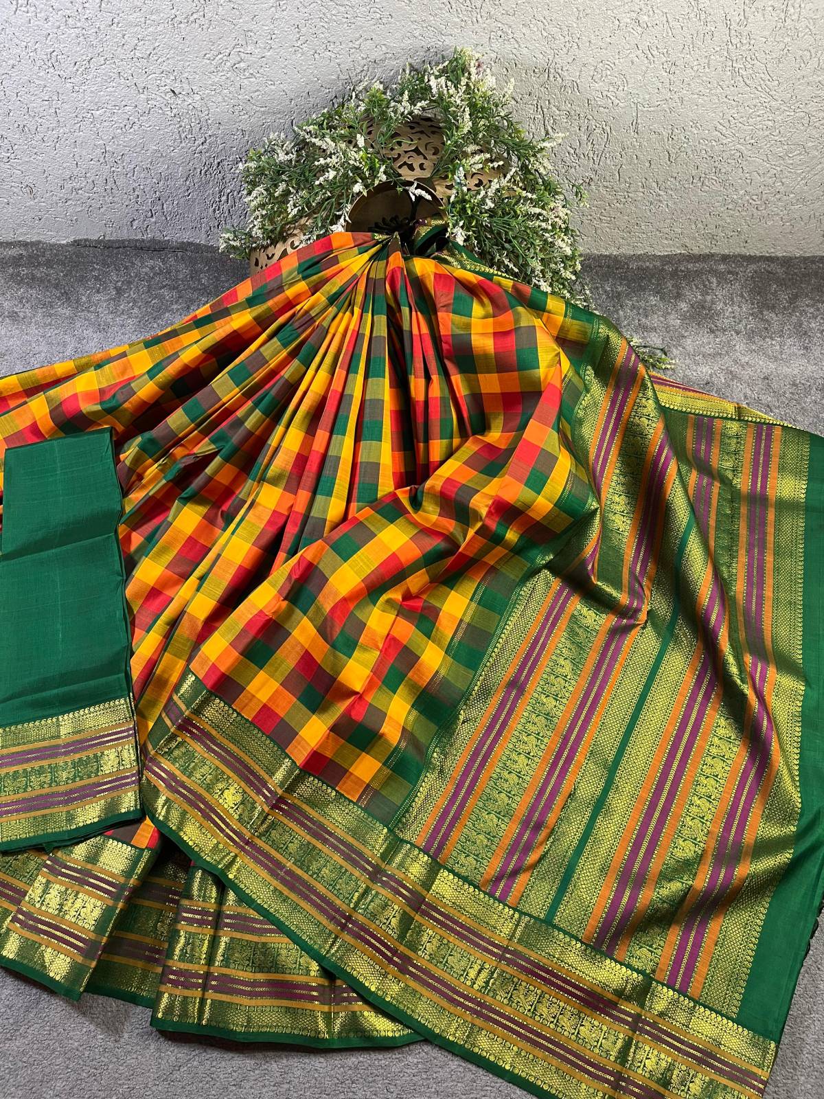 COLOURFULL SILK PURE HANDLOOM KANJIVARAM SAREE