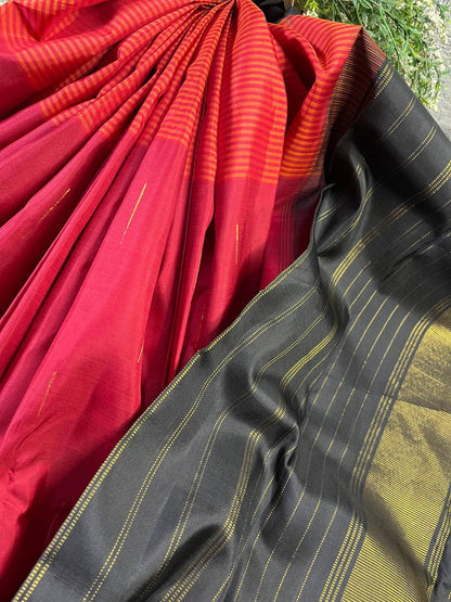 RED SILK PURE HANDLOOM KANJIVARAM SAREE