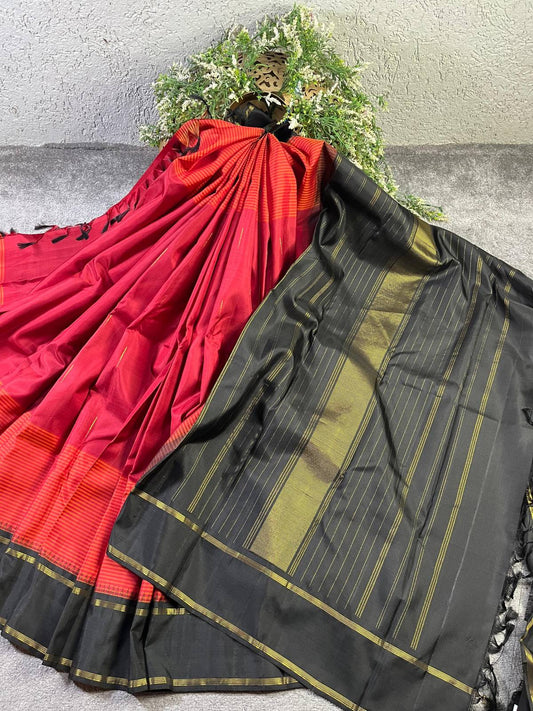 RED SILK PURE HANDLOOM KANJIVARAM SAREE