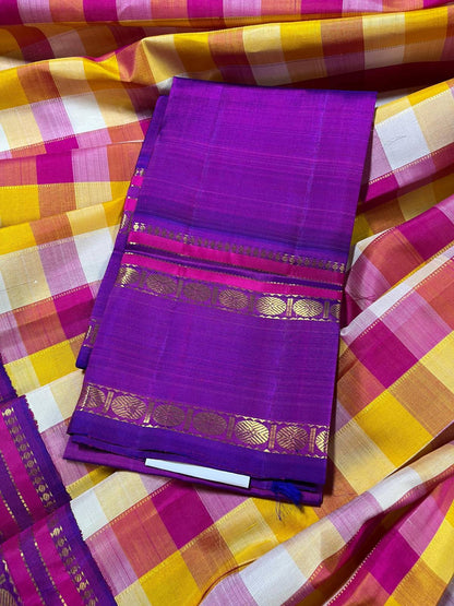 COLOURFUL SILK PURE HANDLOOM KANJIVARAM SAREE