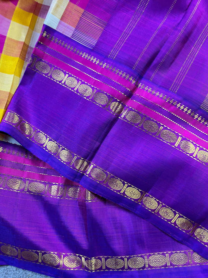 COLOURFUL SILK PURE HANDLOOM KANJIVARAM SAREE