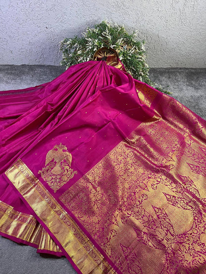 PINK SILK PURE HANDLOOM KANJIVARAM SAREE