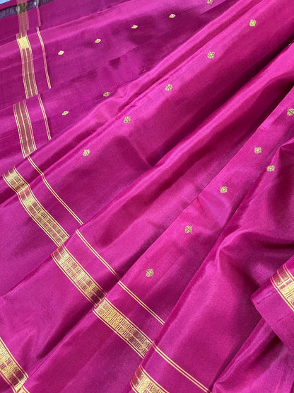 MAGENTA SILK PURE HANDLOOM KANJIVARAM SAREE