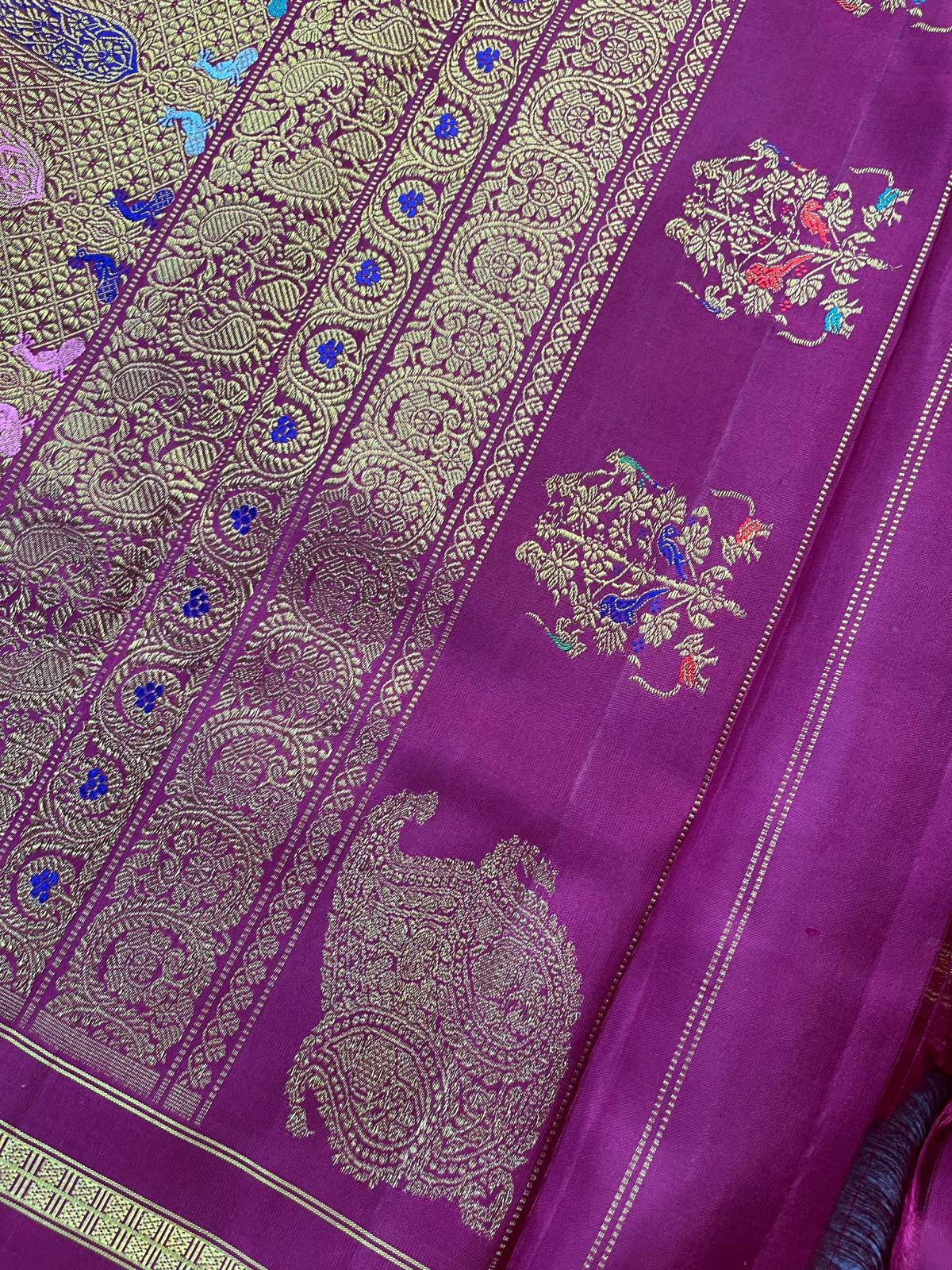 MAGENTA SILK PURE HANDLOOM KANJIVARAM SAREE