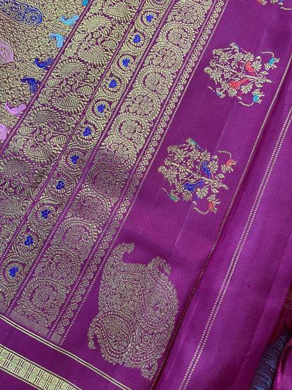 MAGENTA SILK PURE HANDLOOM KANJIVARAM SAREE