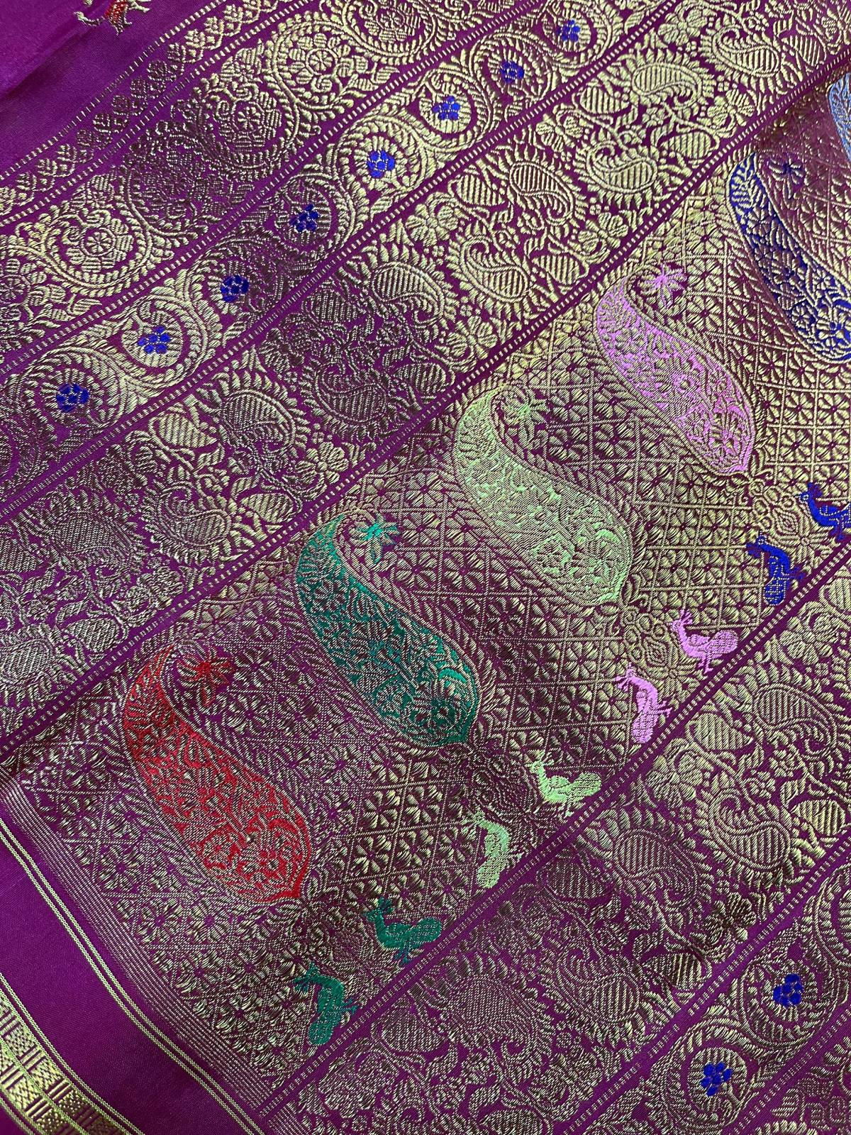 MAGENTA SILK PURE HANDLOOM KANJIVARAM SAREE