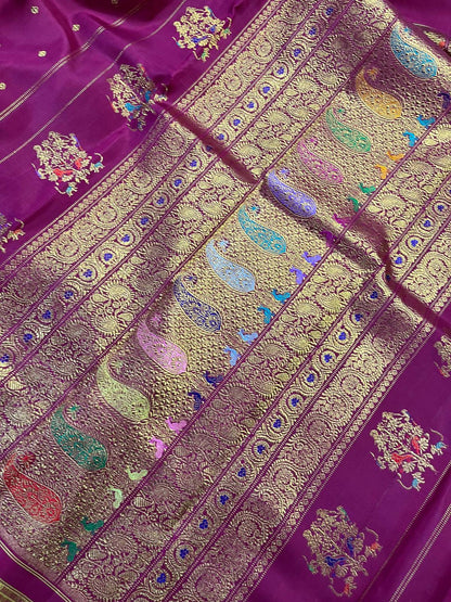 MAGENTA SILK PURE HANDLOOM KANJIVARAM SAREE