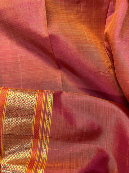 ORANGE SILK PURE HANDLOOM KANJIVARAM SAREE