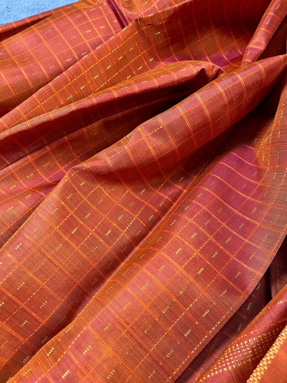 ORANGE SILK PURE HANDLOOM KANJIVARAM SAREE