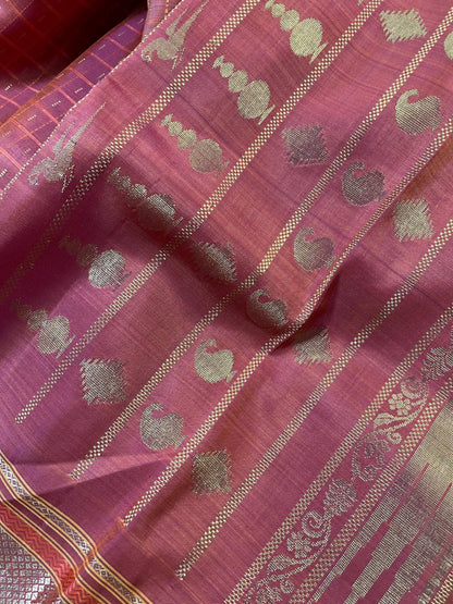 ORANGE SILK PURE HANDLOOM KANJIVARAM SAREE