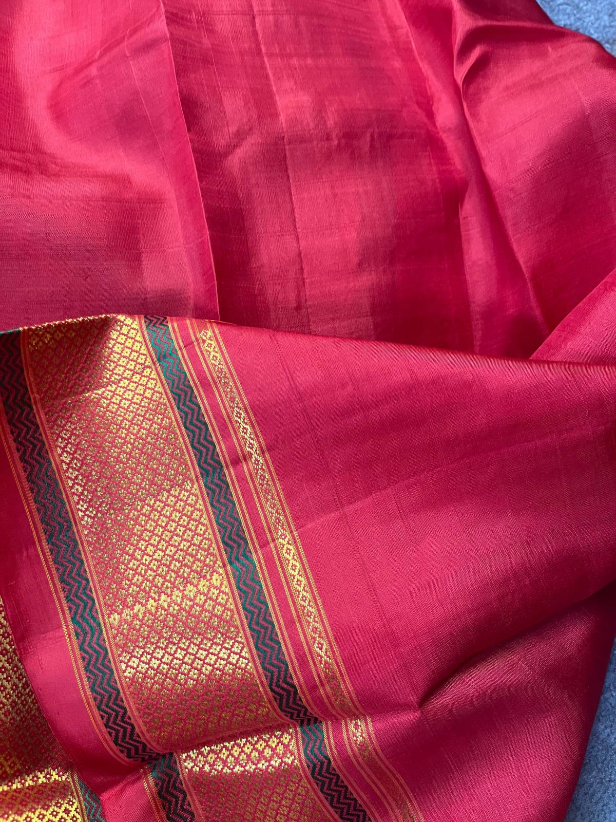 RED PINK SILK PURE HANDLOOM KANJIVARAM SAREE