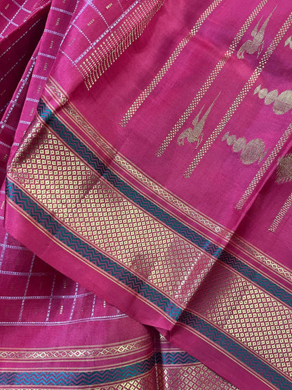 RED PINK SILK PURE HANDLOOM KANJIVARAM SAREE