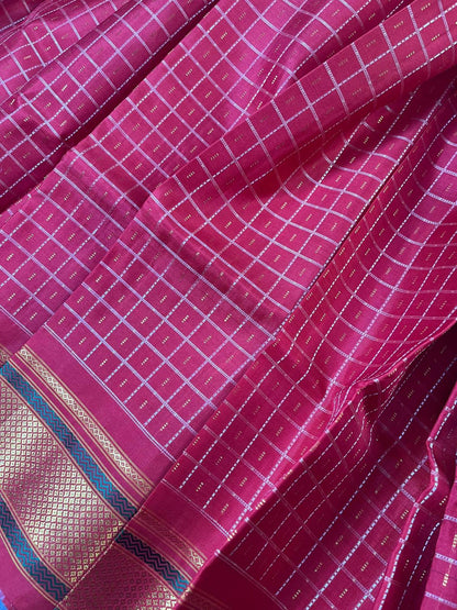 RED PINK SILK PURE HANDLOOM KANJIVARAM SAREE