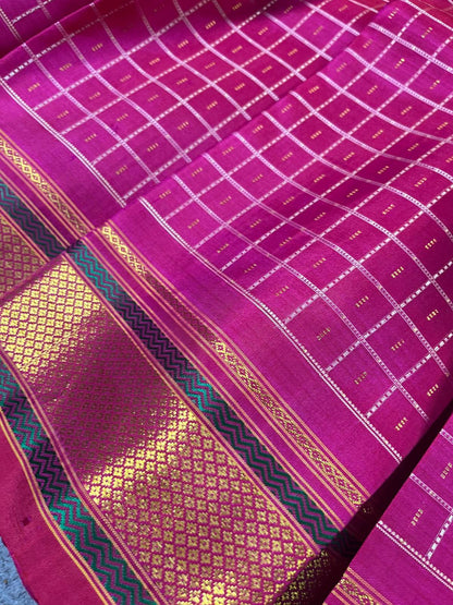 PINK SILK PURE HANDLOOM KANJIVARAM SAREE
