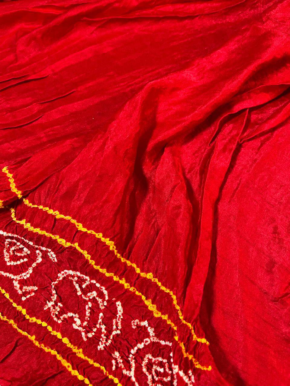 BLACK GAJJI SILK PURE HANDLOOM BANDHEJ SAREE