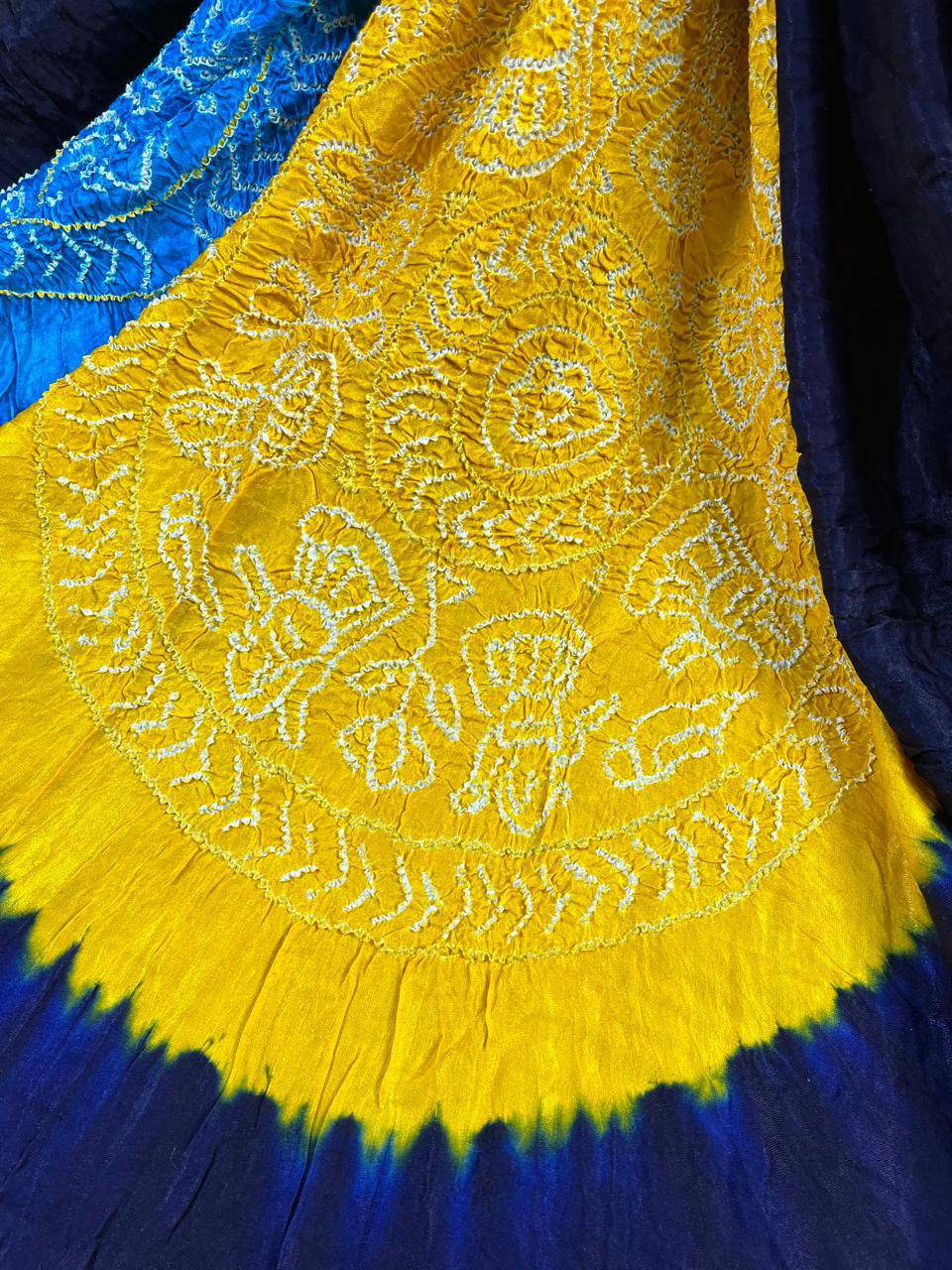 DARK PURPLE GAJJI SILK PURE HANDLOOM BANDHEJ SAREE