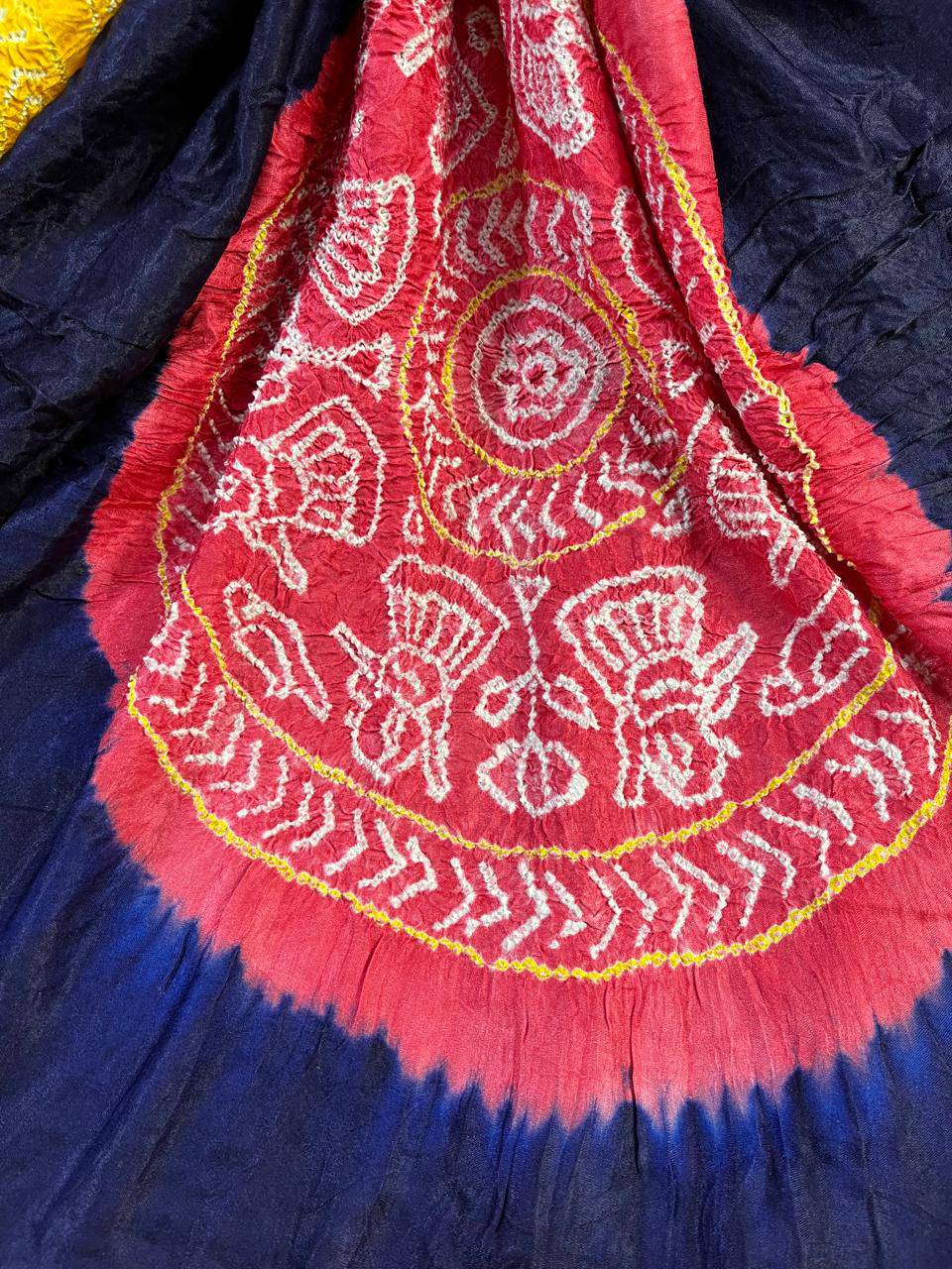 DARK PURPLE GAJJI SILK PURE HANDLOOM BANDHEJ SAREE