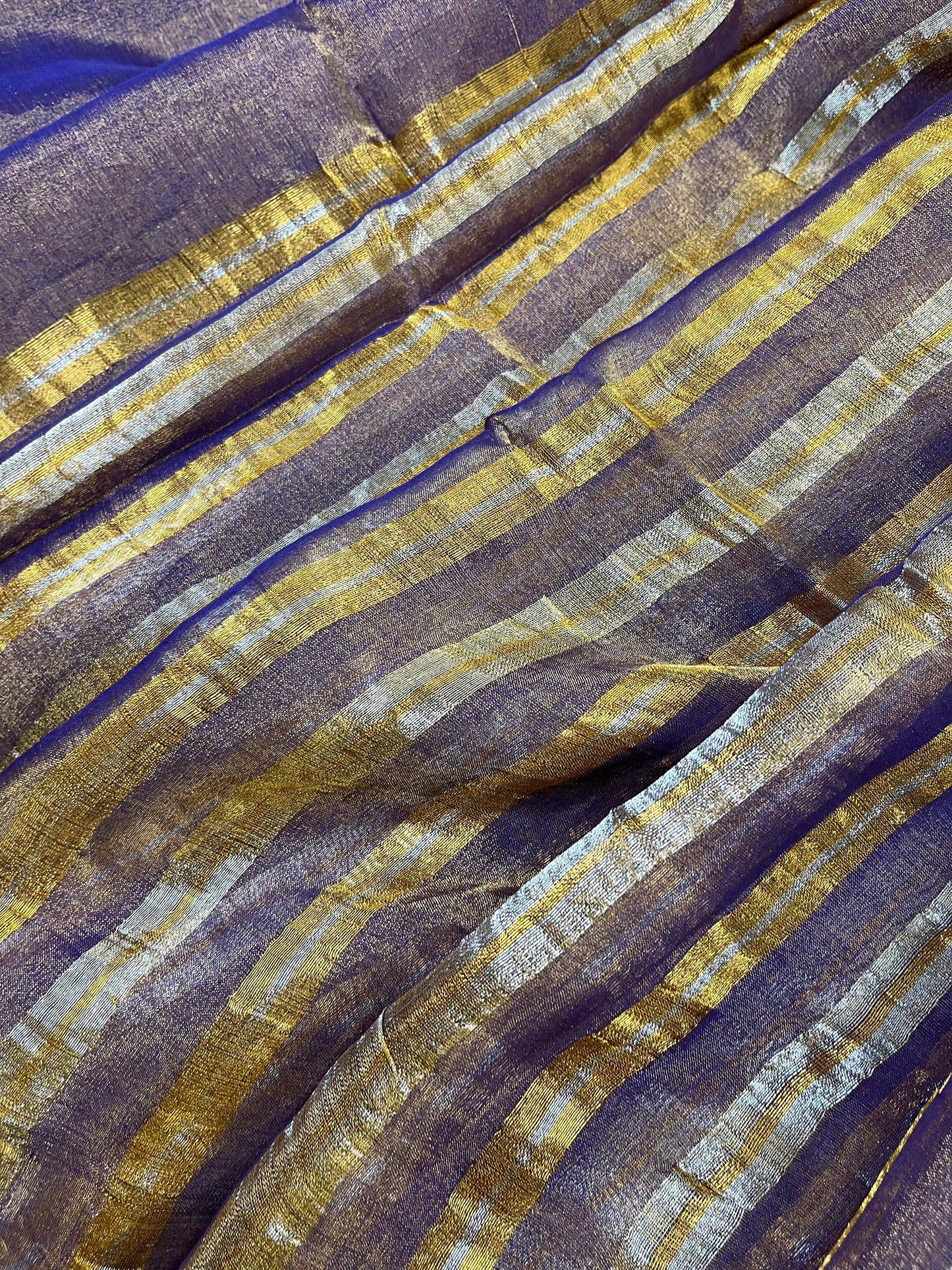 PURPLE TISSUE LINEN PURE HANDLOOM LINEN SAREE