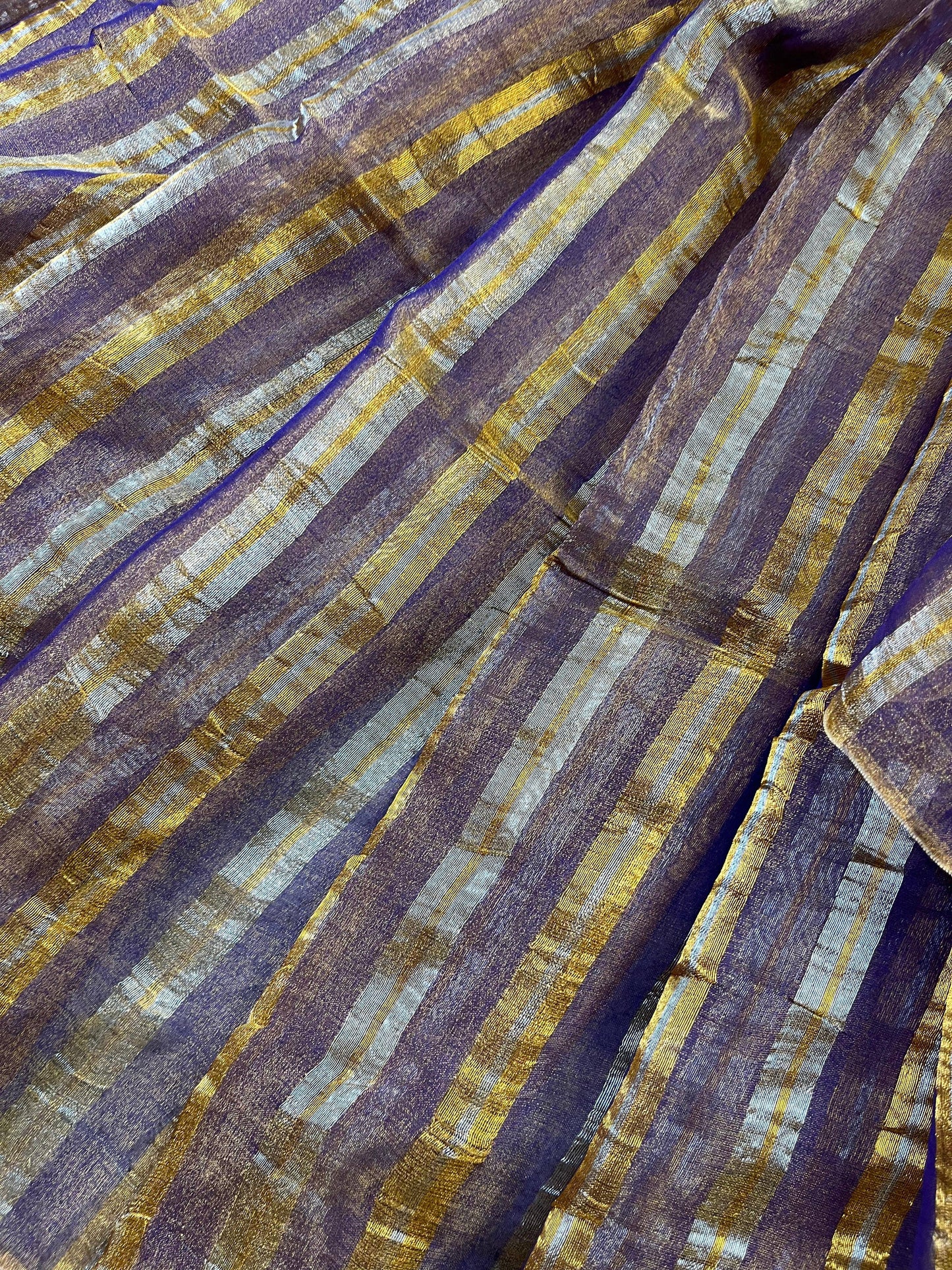 PURPLE TISSUE LINEN PURE HANDLOOM LINEN SAREE