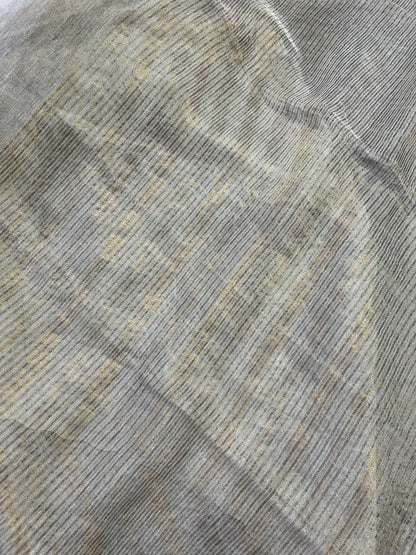 IVORY TISSUE LINEN PURE HANDLOOM LINEN SAREE