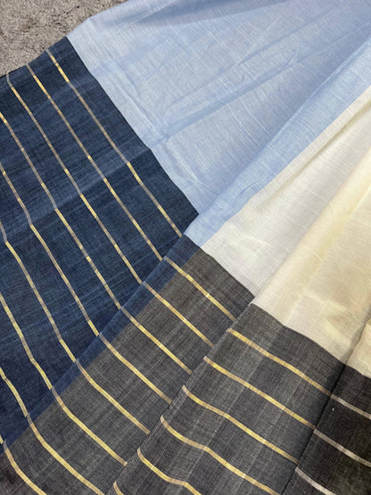 WHITE PURE HANDLOOM KERALA COTTON SAREE