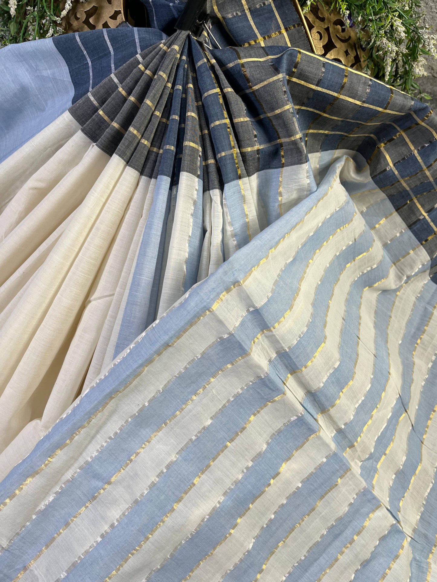 WHITE PURE HANDLOOM KERALA COTTON SAREE