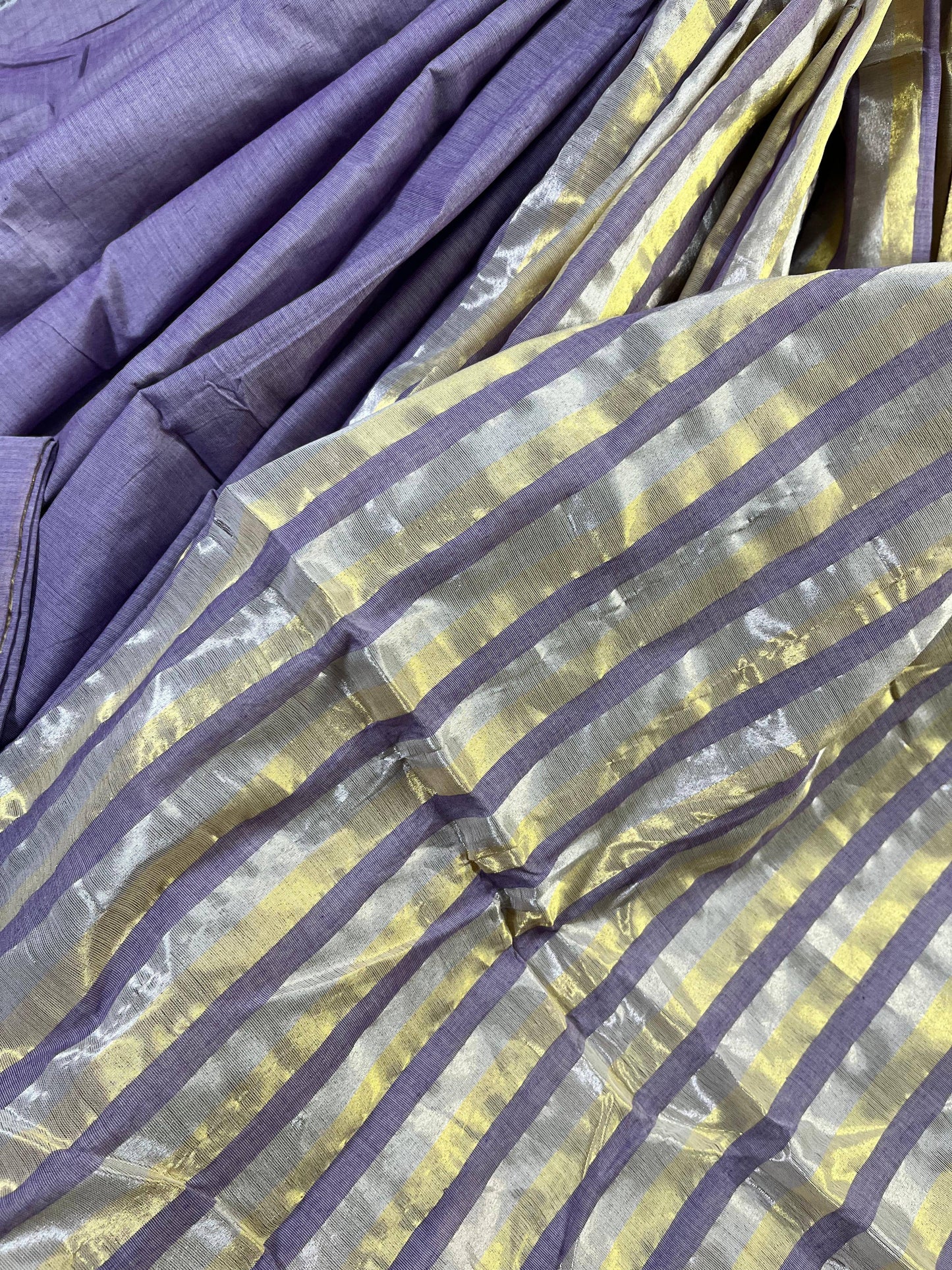 LILAC PURE HANDLOOM KERALA COTTON SAREE