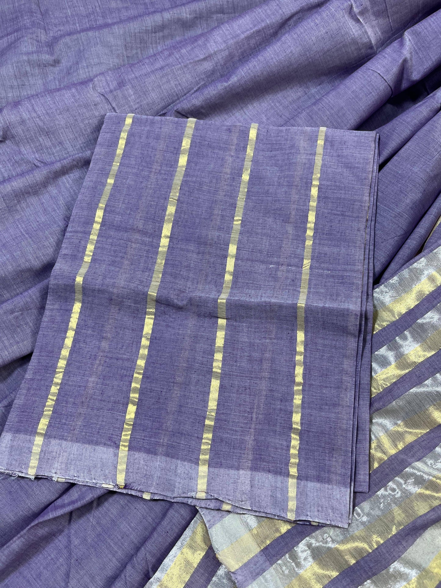 LILAC PURE HANDLOOM KERALA COTTON SAREE