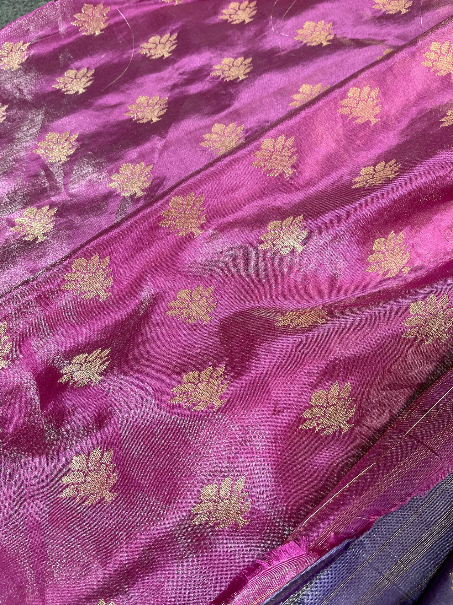 LILAC TISSUE SILK PURE HANDLOOM BANARASI SAREE