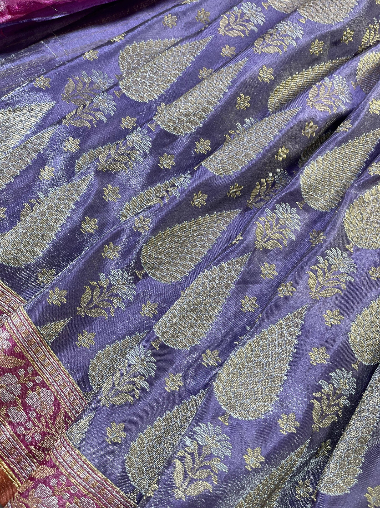 LILAC TISSUE SILK PURE HANDLOOM BANARASI SAREE
