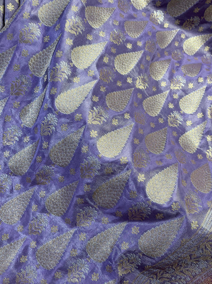 LILAC TISSUE SILK PURE HANDLOOM BANARASI SAREE
