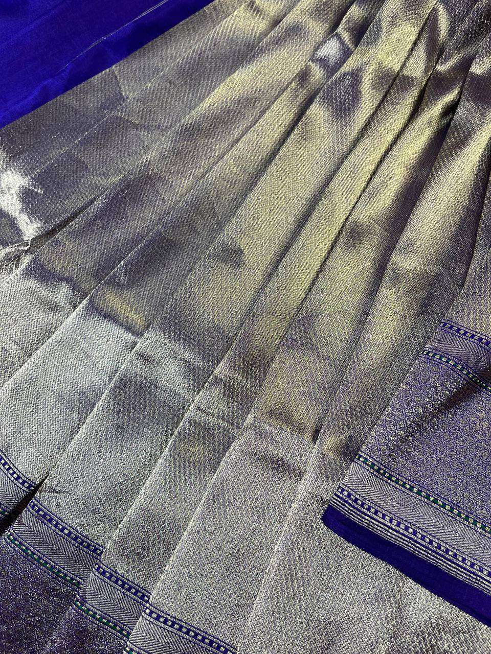 PURPLE GOLD KATAN TISSUE PURE HANDLOOM BANARASI SAREE