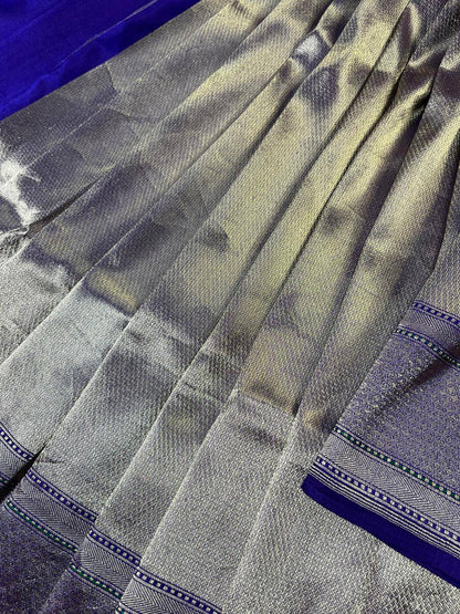 PURPLE GOLD KATAN TISSUE PURE HANDLOOM BANARASI SAREE