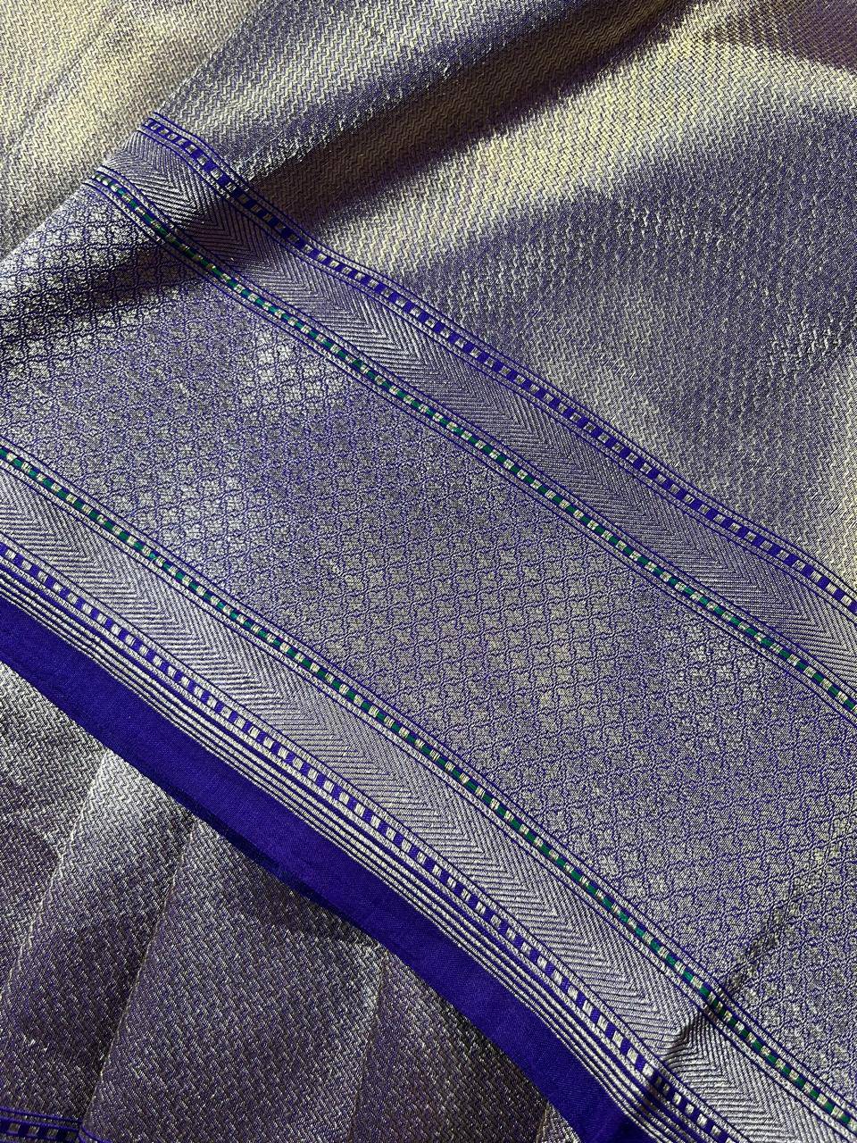 PURPLE GOLD KATAN TISSUE PURE HANDLOOM BANARASI SAREE