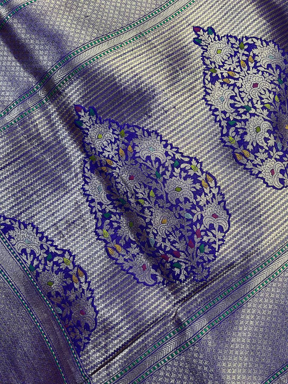 PURPLE GOLD KATAN TISSUE PURE HANDLOOM BANARASI SAREE