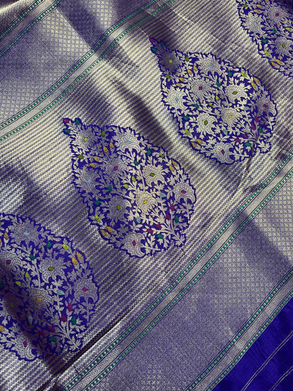 PURPLE GOLD KATAN TISSUE PURE HANDLOOM BANARASI SAREE