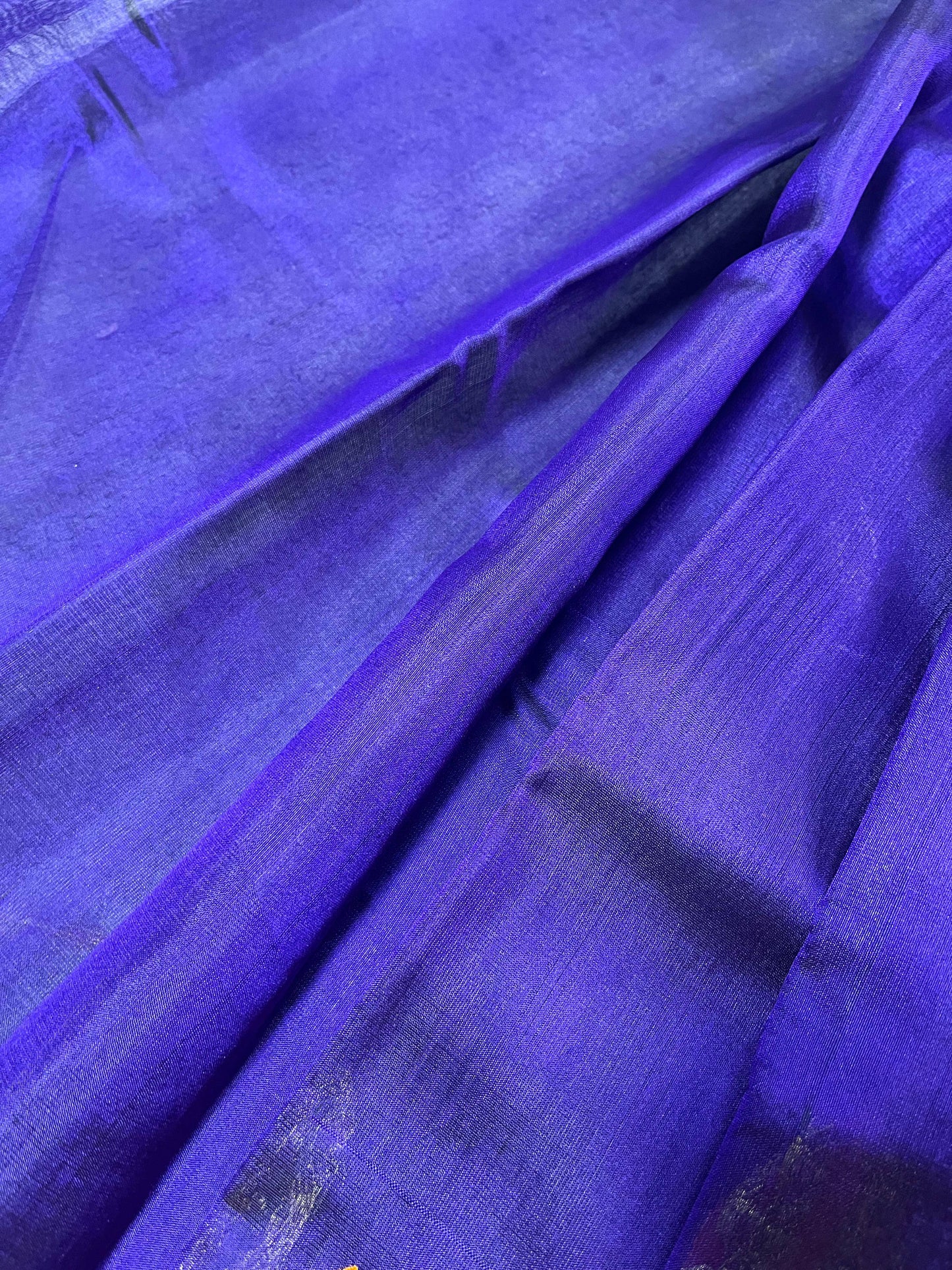 INK BLUE SILK PURE HANDLOOM CHANDERI SAREE