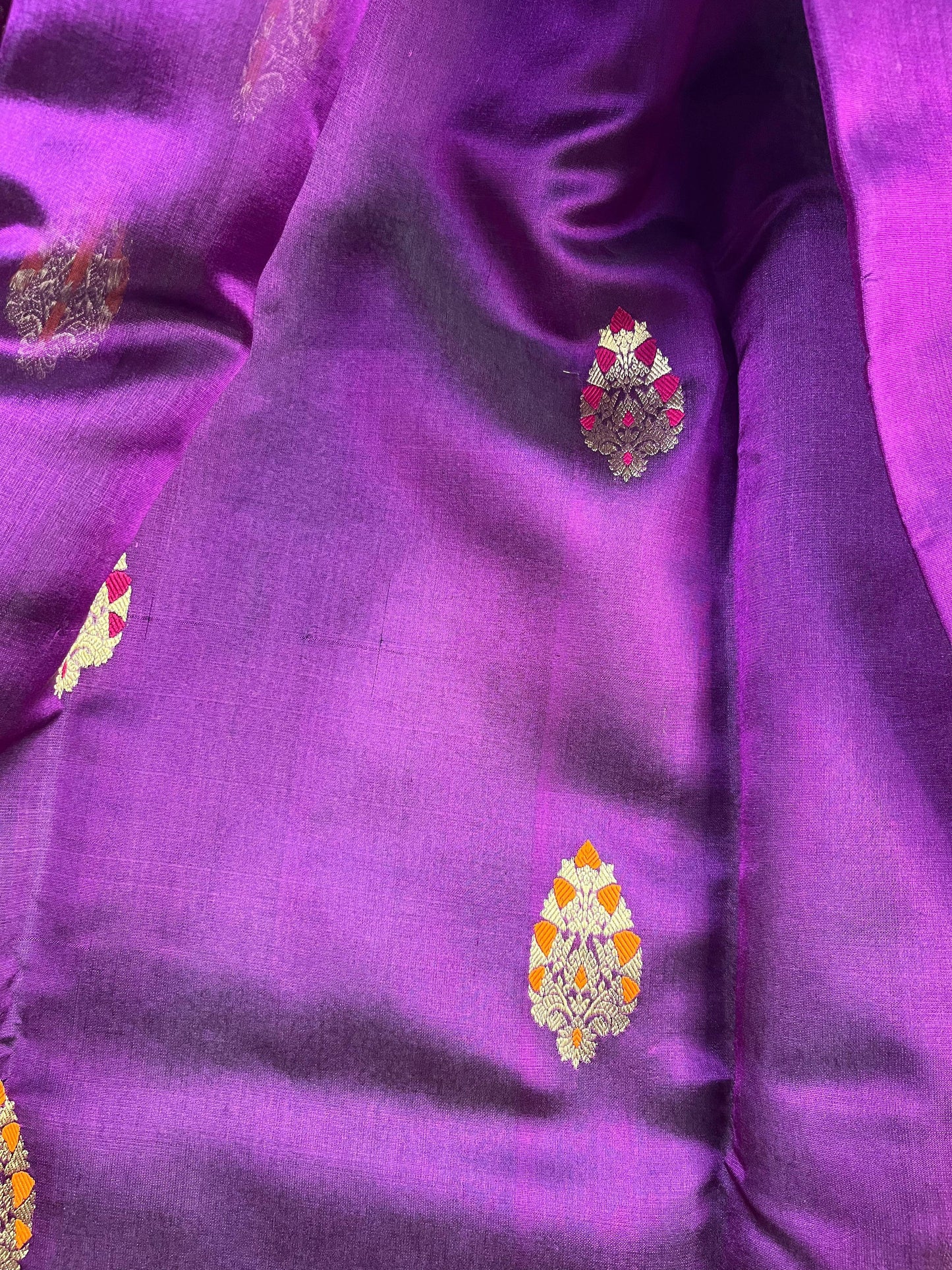 PURPLE SILK PURE HANDLOOM CHANDERI SAREE