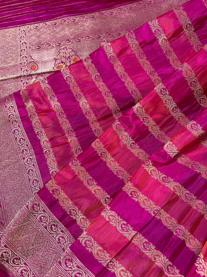 PINK SILK PURE HANDLOOM BANARASI DUPATTA