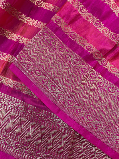 PINK SILK PURE HANDLOOM BANARASI DUPATTA